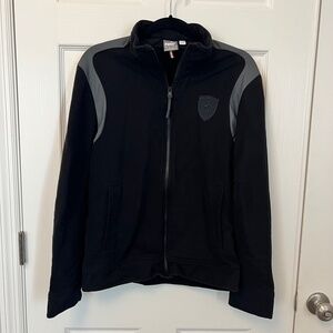 Puma X Ferrari Mens Black/Gray Full Zip Racing Jacket Size M